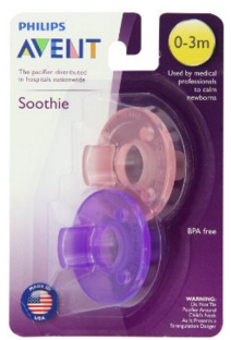 Philips Avent Soothie Pacifier, Pink/Purple