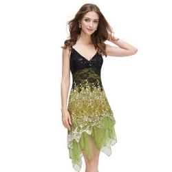Sequined V-neck Chic Cocktail Party Club Dress