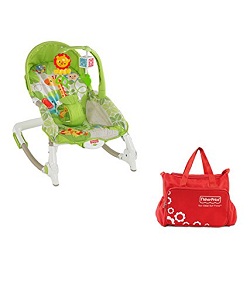 Fisher-Price Newborn To Toddler Rocker Worldwide + Diaper Bag
