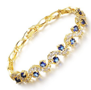 Girl Era Fine Plated Golden Waves Sapphire Bracelet
