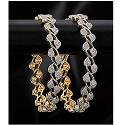 American Diamond Gold Plated Bangles For Women