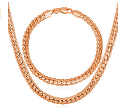 Hip Hop Style Men 18K Gold Plated Snake Chain 