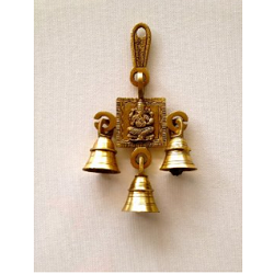 Brass Gift Statue Ganehsa wall hanging with 3 bells