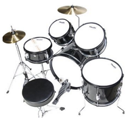 MJDS-5-BK Complete 16-Inch 5-Piece Black Junior Drum