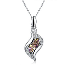 White Gold Plated Swarovski Elements Crystal Necklace