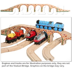  Orbrium Toys 6 Arches Viaduct Bridge for Wooden Railway 