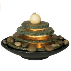 Pyramid Feng Shui Ball Lighted Table Fountain