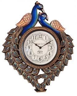 Vintage Clock Peacock Design