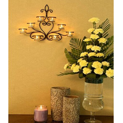 8 Cup Wall Sconce with Free Tealights