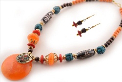 Zephyrr Necklace Earring Set Tibetan Stone 