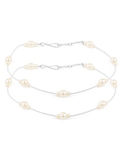 Voylla White Pearls Beaded Anklets for Women